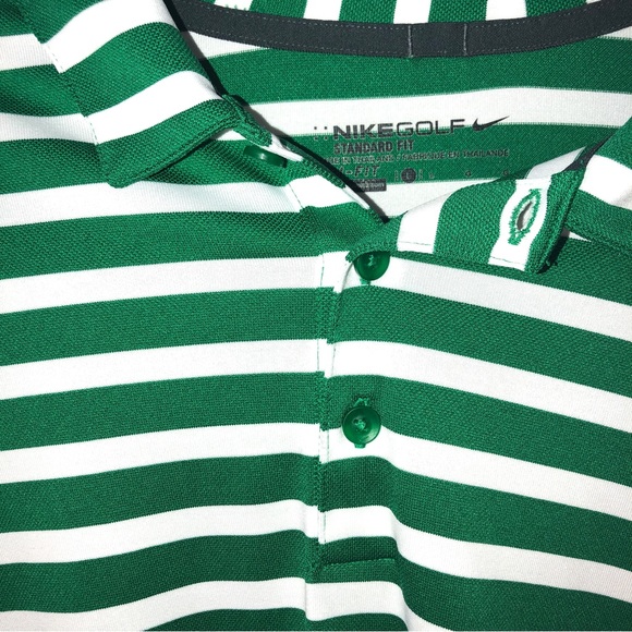 NIKE Golf Standard Dri-Fit Green Stripes Polo Short Sleeve Shirt Sz Large - Picture 3 of 12